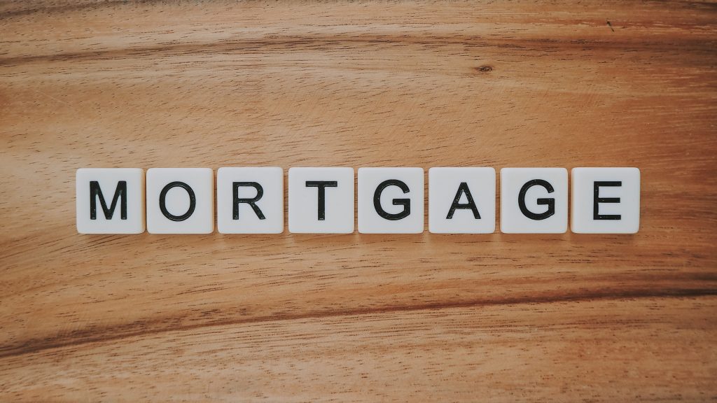 Scrabble letters spelling mortgage